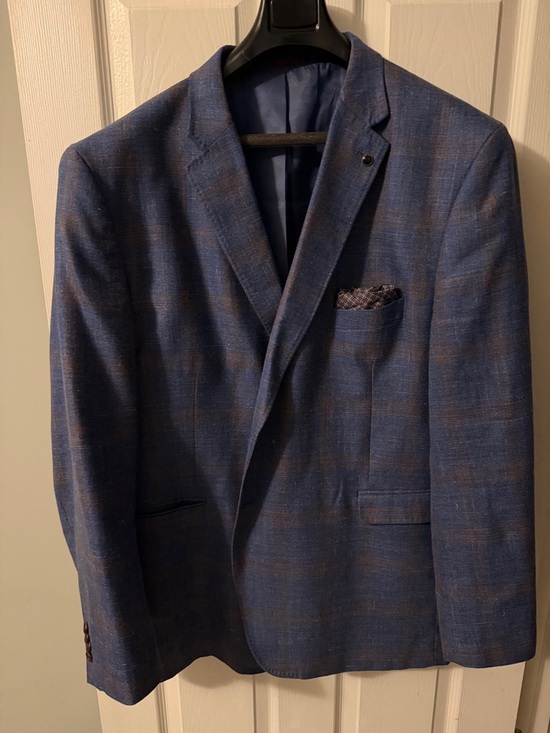 Johnston & Murphy Other - Johnston and Murphy Men's Blue Plaid Blazer- Size 3XL